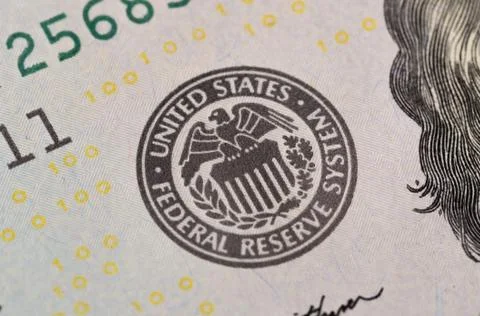 US hundred  Dollar elements , super macro, close up photo Foto stock