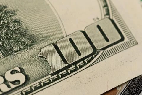 US hundred  Dollar elements , super macro, close up photo Foto stock
