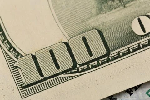 US hundred  Dollar elements , super macro, close up photo Foto stock