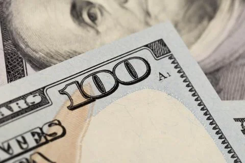 US hundred  Dollar elements , super macro, close up photo Foto stock