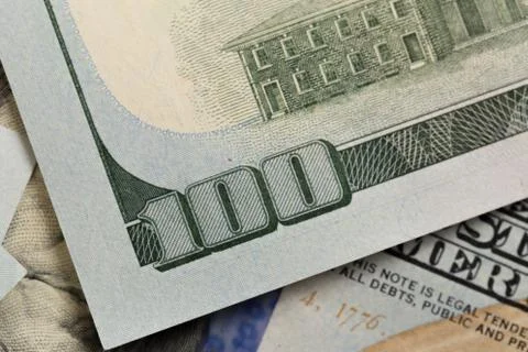 US hundred  Dollar elements , super macro, close up photo Stock Photos