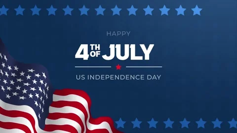 US Independence Day July 4th banner footage illustration on decorative backg Stock Footage 263690509