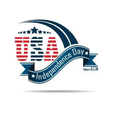 US independence day label Stock-Illustration
