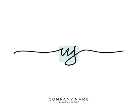US Initial handwriting logo design Stock Illustration