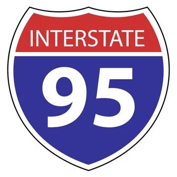 US Interstate 95 highway icon Stock Illustration