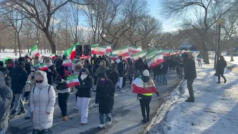 US: Iran Protest in Washington DC 4 Stock Footage 328626682