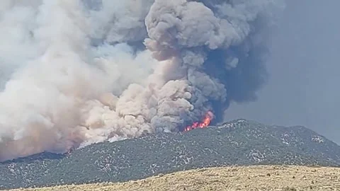 US: Iron Fire Burns Through Juab County, Utah Stock Footage 337465608