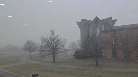 US: Lake-Effect Snow and Snow Squalls Hit Michigan and Indiana Stock Footage 326708451