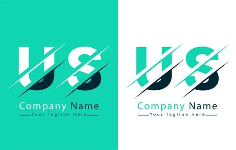 US Letter Logo Design Template. Vector Logo Illustration Stock Illustration