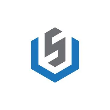 US Letter monogram Initial Logo Design Template Vector Illustration. US ele.. Stock Illustration