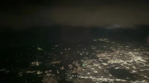 US: Lightning flashes seen during flight in Oklahoma, USA Stock Footage 333492235