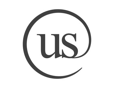 US logo from two letter with circle shape email sign style. U and S round l.. Stock Illustration