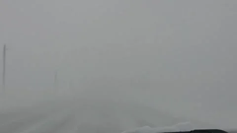 US: Major Blizzard Strands Drivers South Of Ames With 65 Mph Winds And Wh... Stock Footage 330918512