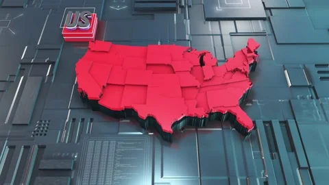 US Map 03 스톡 동영상 181893575