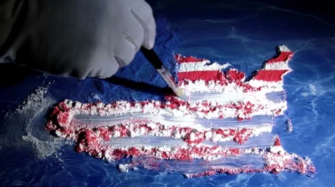 US map and flag, time lapse Video stock 8853634