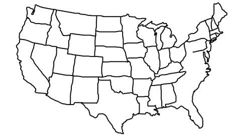 U.S. Map Animated Whiteboard Drawing Stock Footage