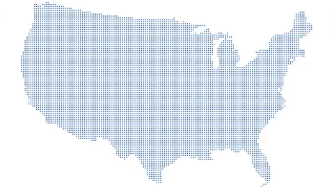 U.S.A. Map Animation Made Up of Person Icons Vidéo 75344247