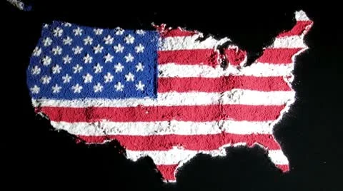 US map, black, zoom in, contiguous Vídeo Stock 8853863