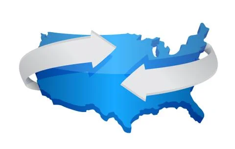 Us map changing concept illustration design over white Stock Illustration