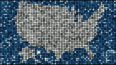 US map glitter light background – seamless looping Stock Footage 20466330