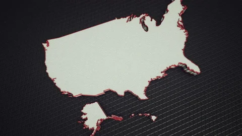 Us map red line Stock Footage