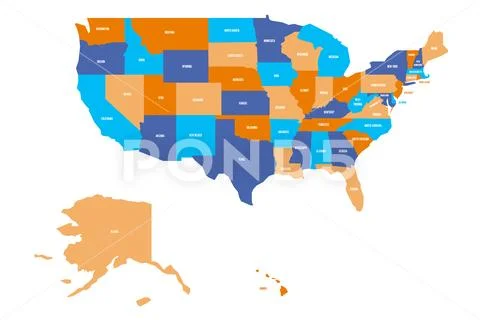 US map. Vector map of USA, United States of America Stock Illustration