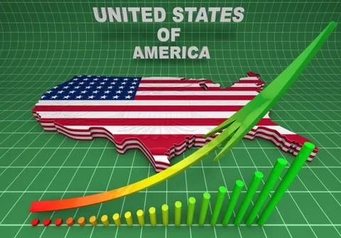U.S.A. mapped flag in 3D illustration . Illustration