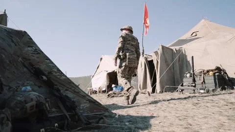 U.S. Marine Corps flag evolving in the wind Stock Footage 248226845