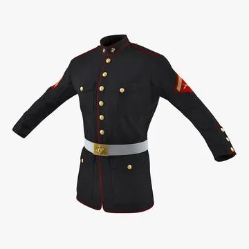 US Marine Corps Parade Jacket 3D Model