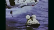 Us Marine Helicopter Rescuing Astronauts From Space Capsule Stock Footage