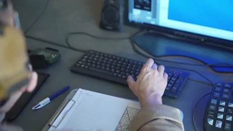 US Marine remotely operating the RQ-21A Blackjack unmanned aerial system Stock Footage 152146655
