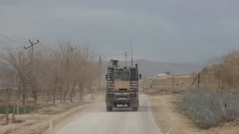 U.S. Marine return to base after combat logistics patrol - 2013 Video stock 104830866