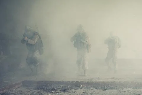 US marines in action Foto stock
