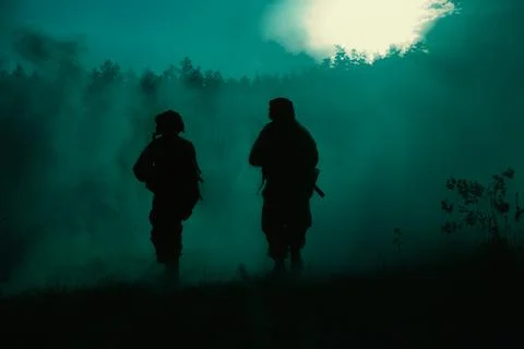 US Marines in action Foto stock