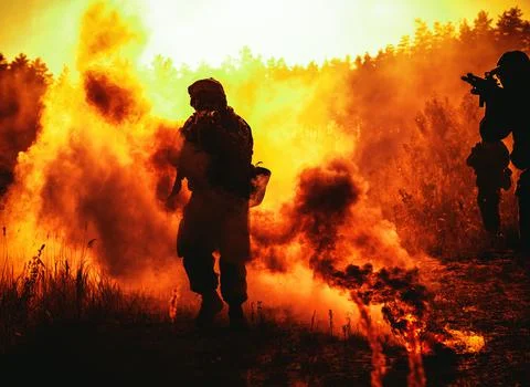 US Marines in action Foto stock