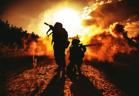 US Marines in action Foto stock