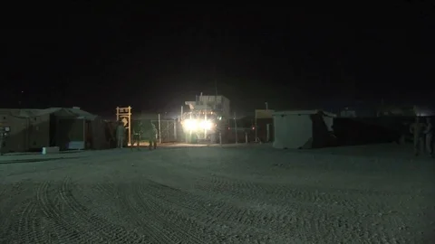 U.S. Marines arrive at Camp Leatherneck after a Combat Logistics Patrol - 2011 Video stock 106041709