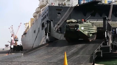 U.S. Marines assigned to Combat Logistics Regiment - 2015 Stock Footage 97523462