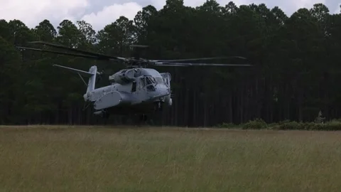 U.S. Marines CH-53K King Stallion helicopter landing  Stock Footage 285396794