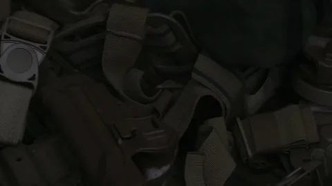 U.S. Marines combat kit for pistol training program at Camp Lejeune Stock Footage 82298898