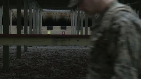 U.S. Marines combat pistol training program at Camp Lejeune Stock Footage 82298677