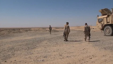 U.S. Marines conduct a combat logistics patrol to Forward Operating Base - 2013 Stock Footage 103270076