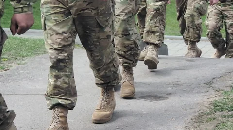 US Marines going to the barracks 4 Stock Footage 49769473