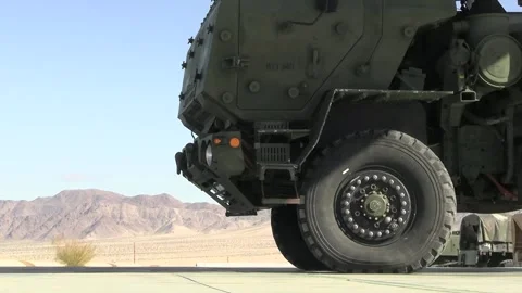 U.S. Marines High Mobility Artillery Rocket System HIMARS reversing Stock Footage 264755800