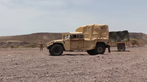 U.S. Marines load on landing craft air cushion after training - 2013 Video stock 101907848