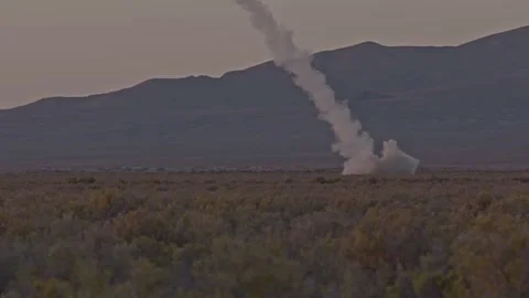 U.S. Marines M142 HIMARS fires weapons in desert Stock-Footage 162230024