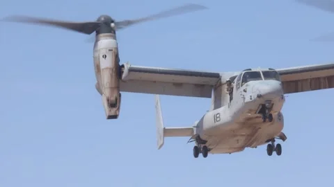 U.S. Marines MV-22 Osprey in flight Stock Footage 334835327