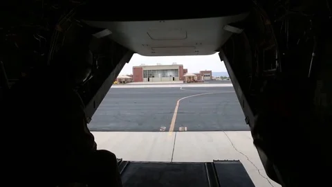 U.S. Marines participate in flight demonstration of the MV-22B Osprey - 2015 Stock Footage 96330212