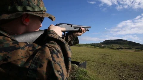 U.S. Marines participate in a non-lethal weapons fire demonstration - 2018 Stock Footage 94381813