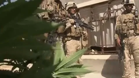 US marines in pre-dawn raid on Taliban position. (6) Stock Footage 237689189